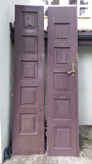 Stare drzwi dębowe, wys. 3 m.