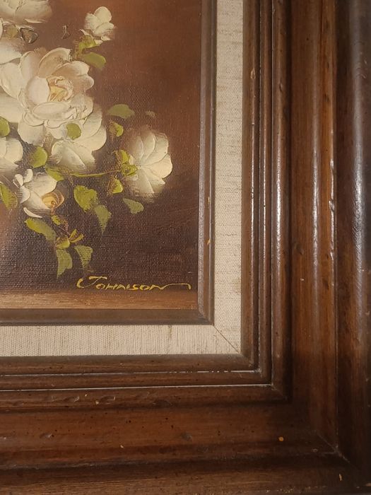 Stary obraz na płótnie w meksykńskiej drewnianej ramie