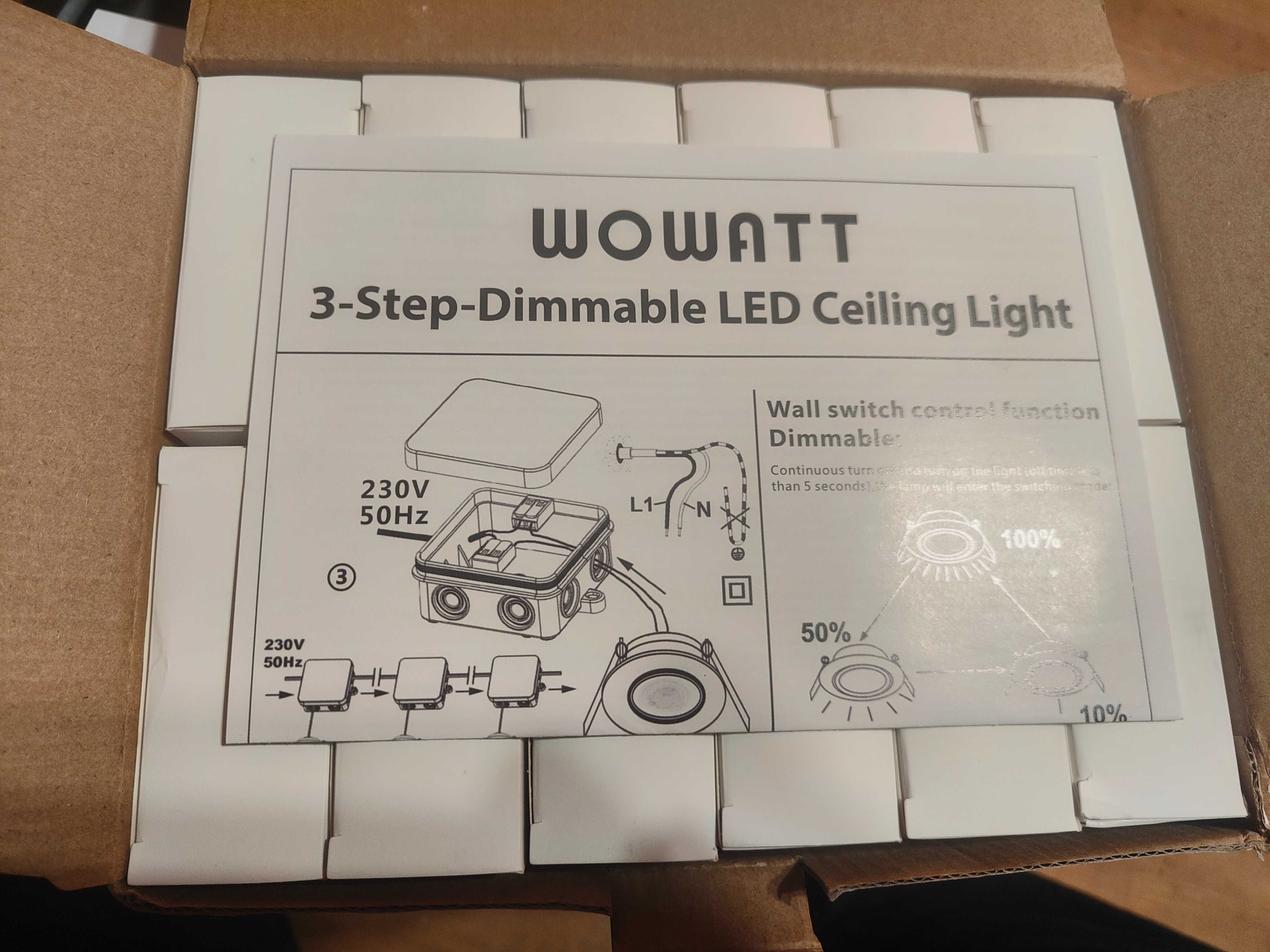 lampy LED płaskie oświetlenie do zabudowy sufitowe 12 sztuk