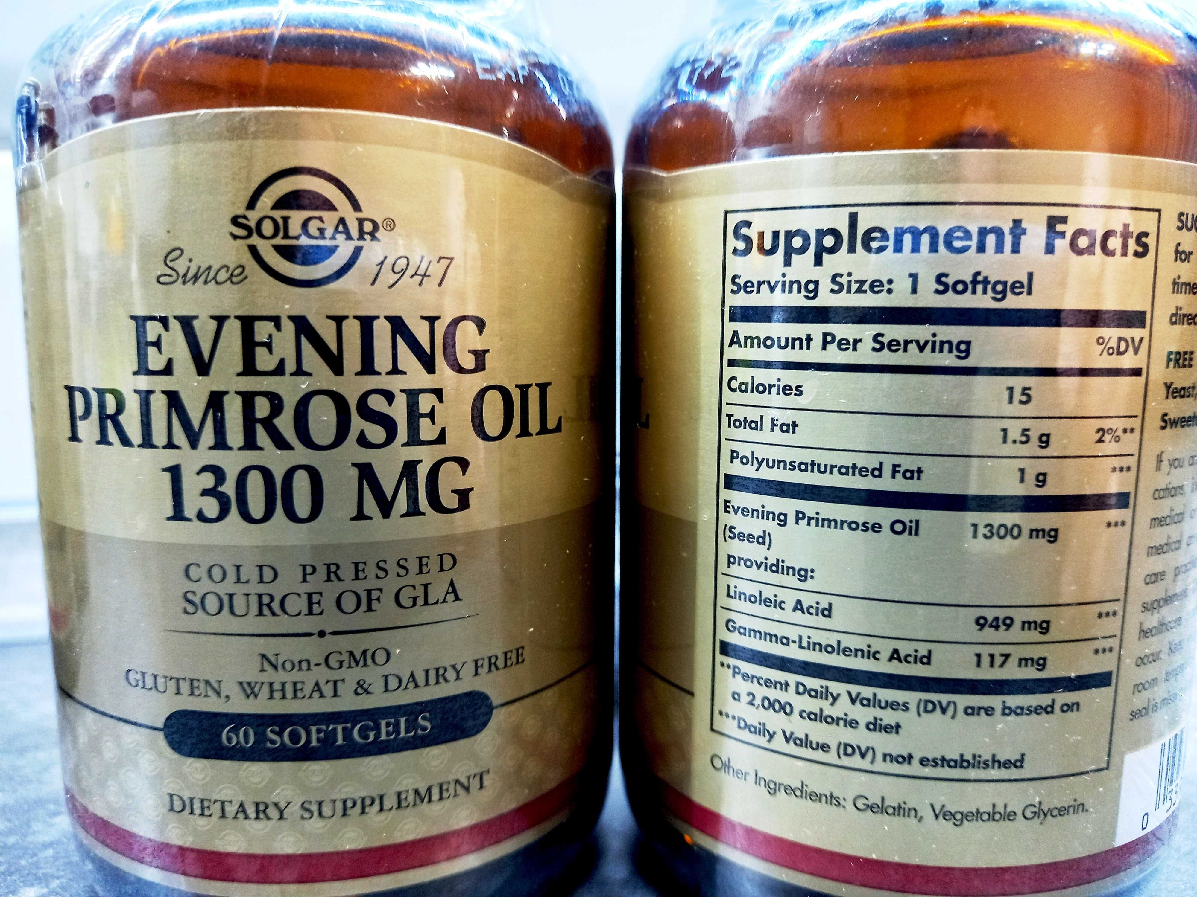 Solgar, Evening Primrose Oil 1300 мг (60 капс), масло примулы, примула