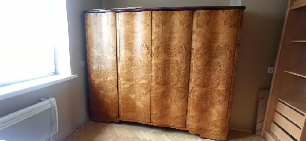 Szafa art déco – fornir czeczotowy, lata 30.–50., vintage