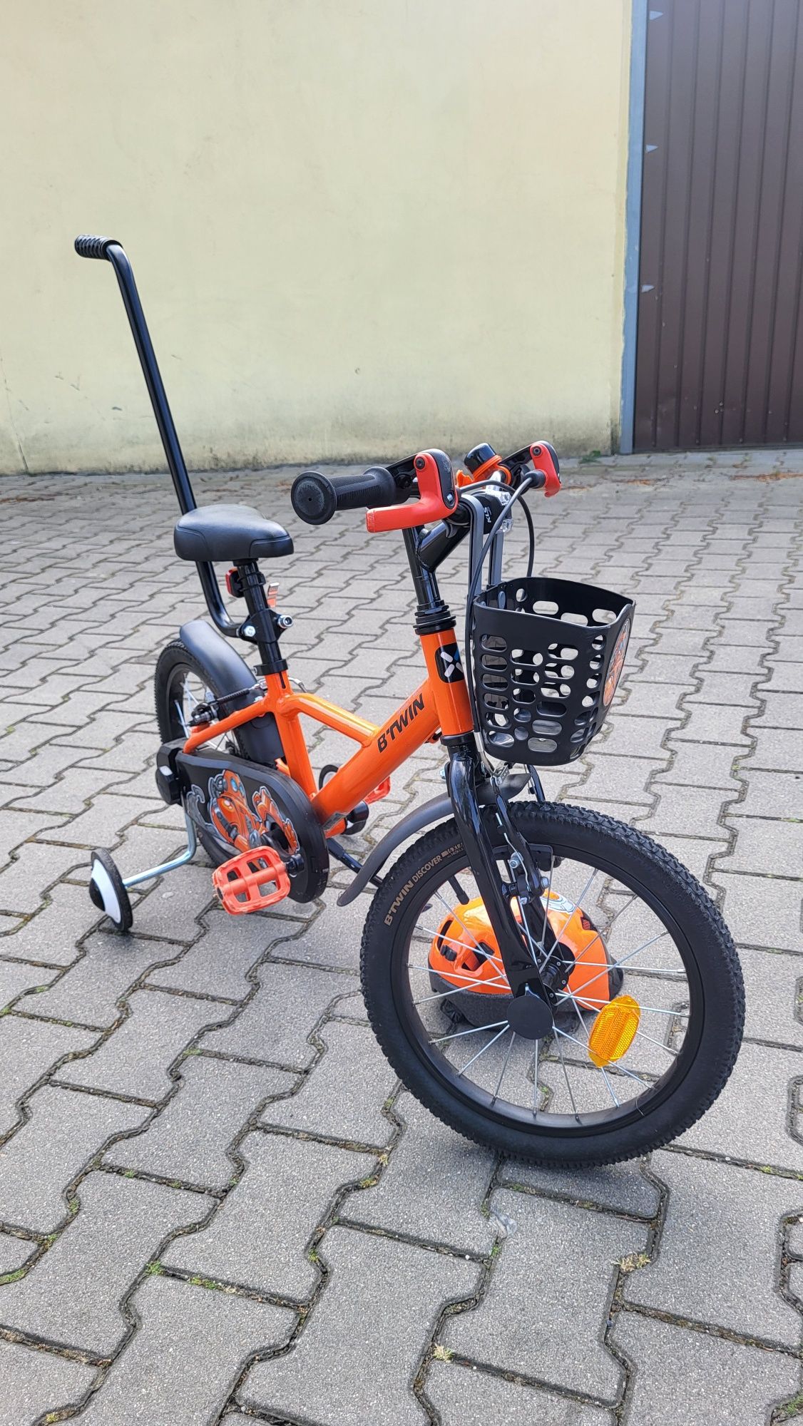 Rower dziecięcy 16" Btwin plus dodatkowe wyposażenie.