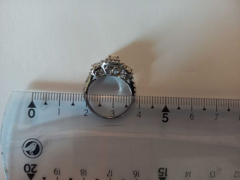 PIERŚCIONEK ZARĘCZYNOWY brylanty 7/8 karata 14K białe złoto