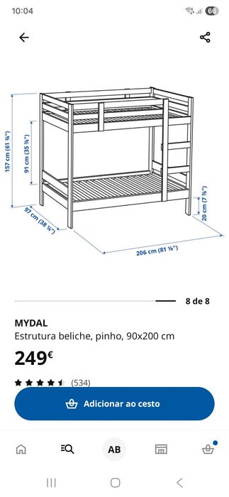 Beliche ikea Mydal