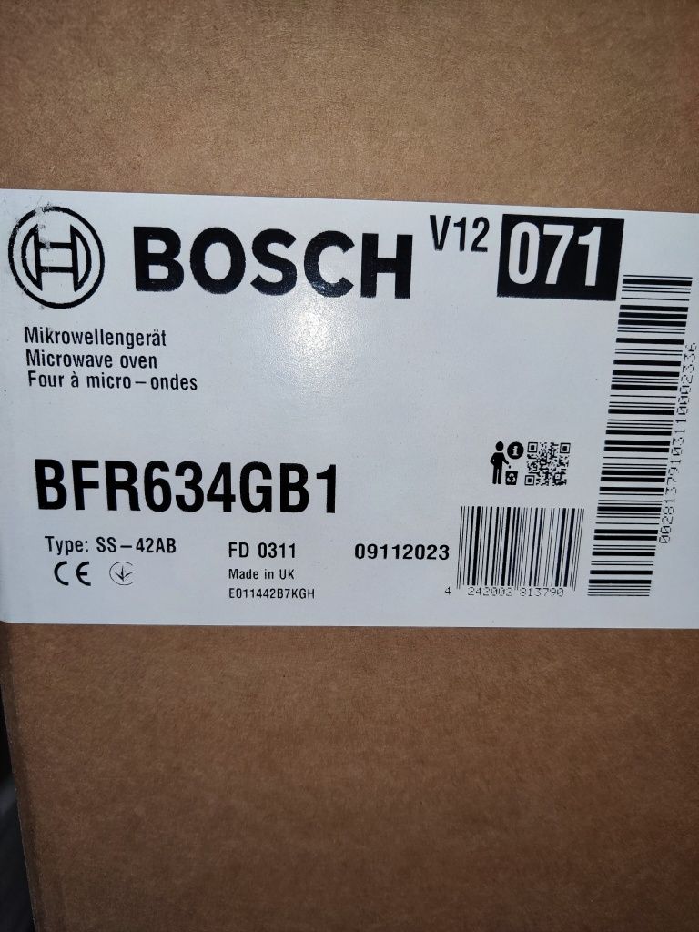 Вбудована мікрохвильова піч BOSCH BFL634GB1/BFR634GB1 серія 8 ОРИГІНАЛ