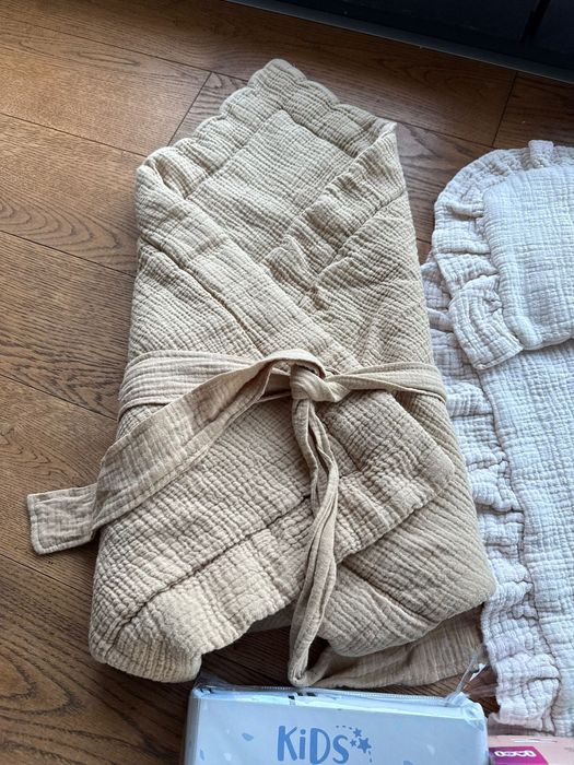 Rożek plus kołderka muślinowa wózek spacerówka gondola kokon huśtawka