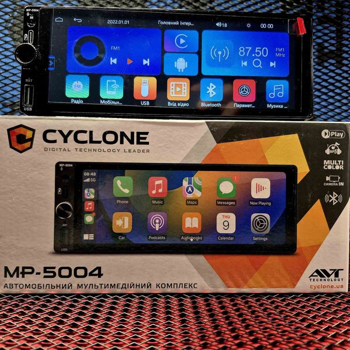 Автомагнітола Cyclone MP-5004 CarPlay/Android Auto Bluetooth