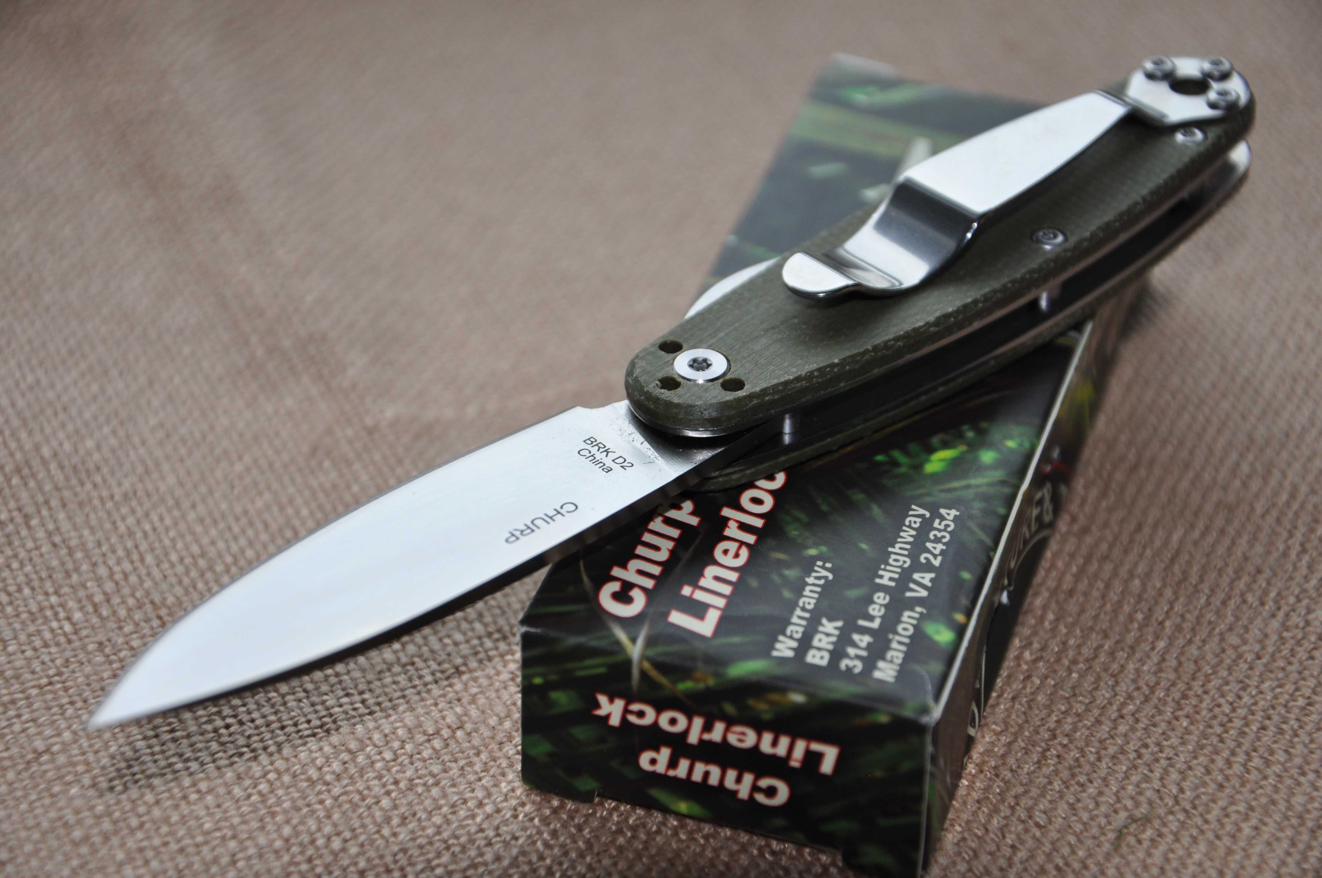 ESEE Churp Linerlock Folding Knife BRKC1 Green Micarta.
