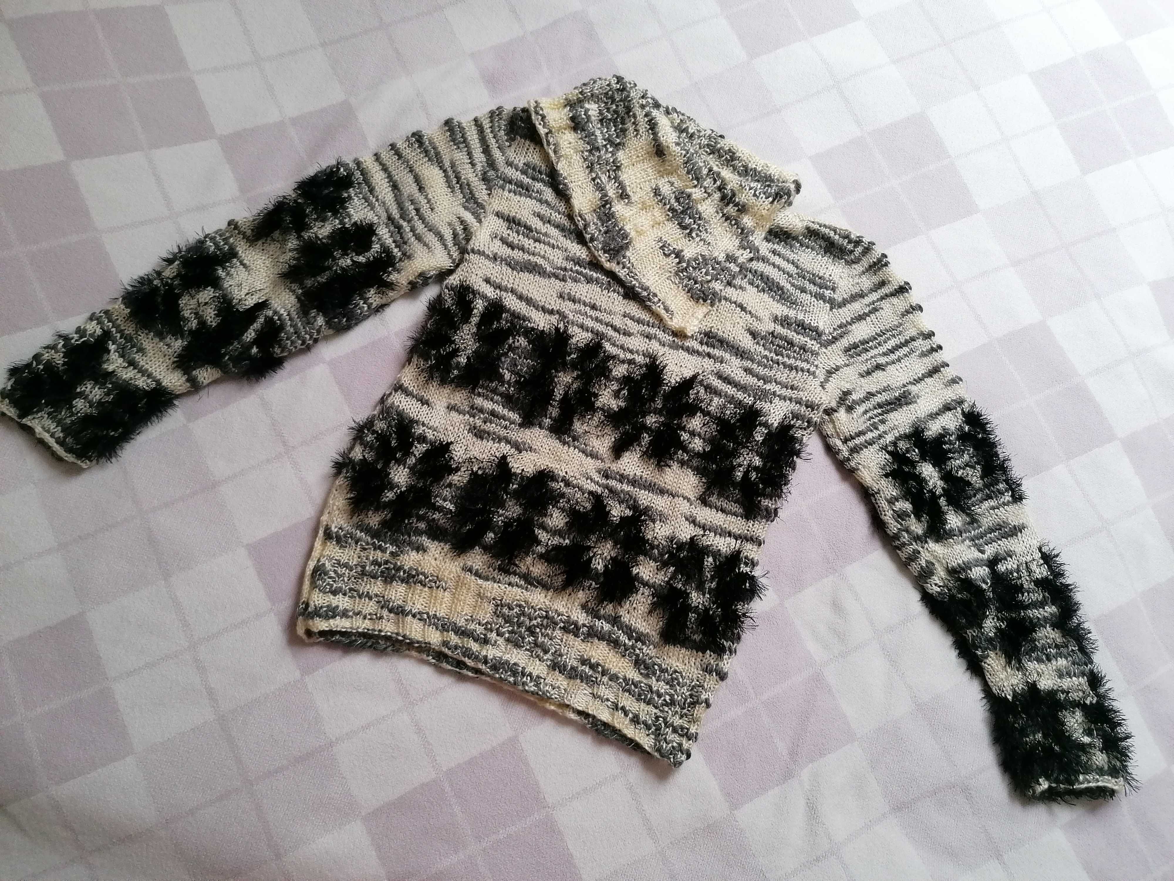 Sweter r. 42-44, XL - XXL wełna hand made