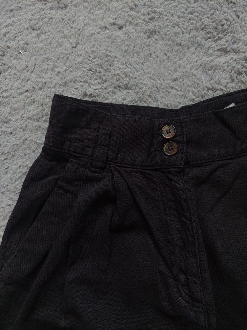 czarne spodnie z szerokimi nogawkami wide leg Pull & Bear 36/s