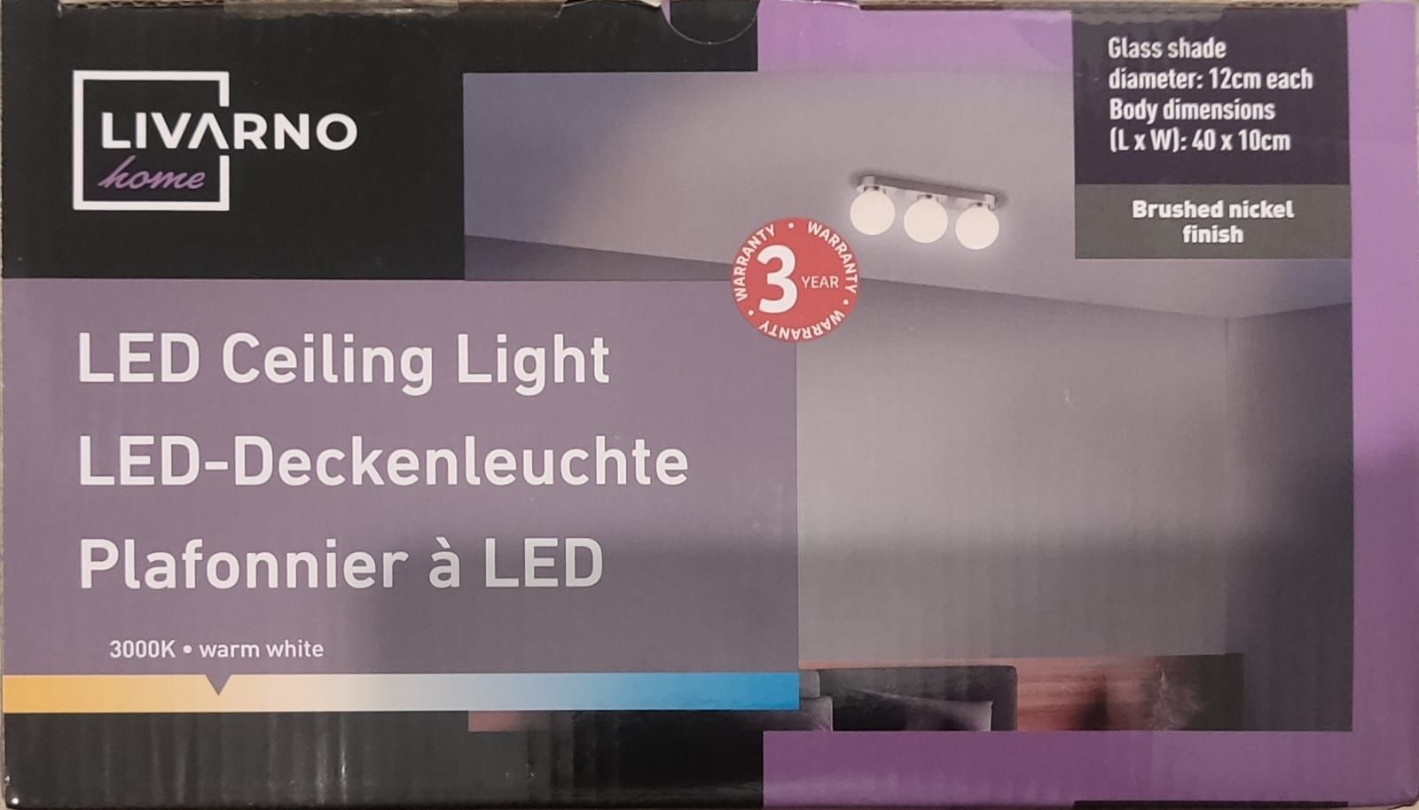 Nowa lampa sufitowa 3 kule Livarno home