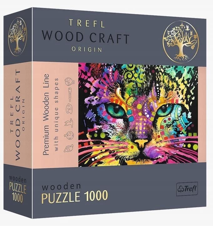 Puzzle Drewniane 1000 Kolorowy Kot Trefl, Trefl
