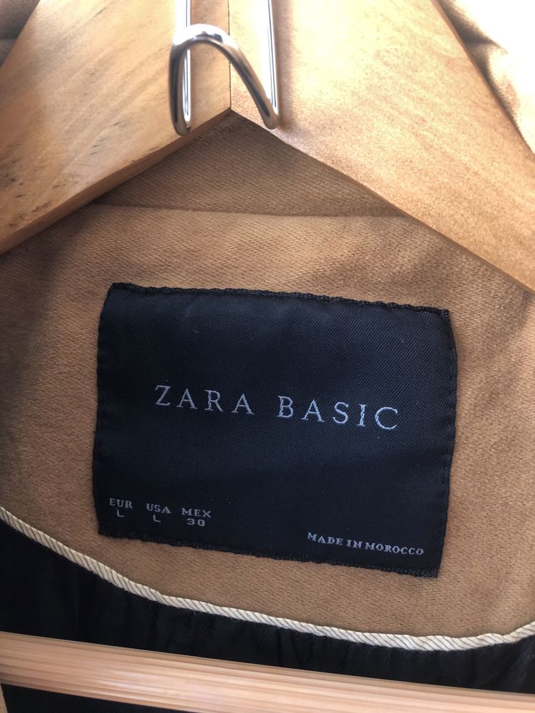 Płaszczyk płaszcz zamszowy firmy Zara Basic rozm. L