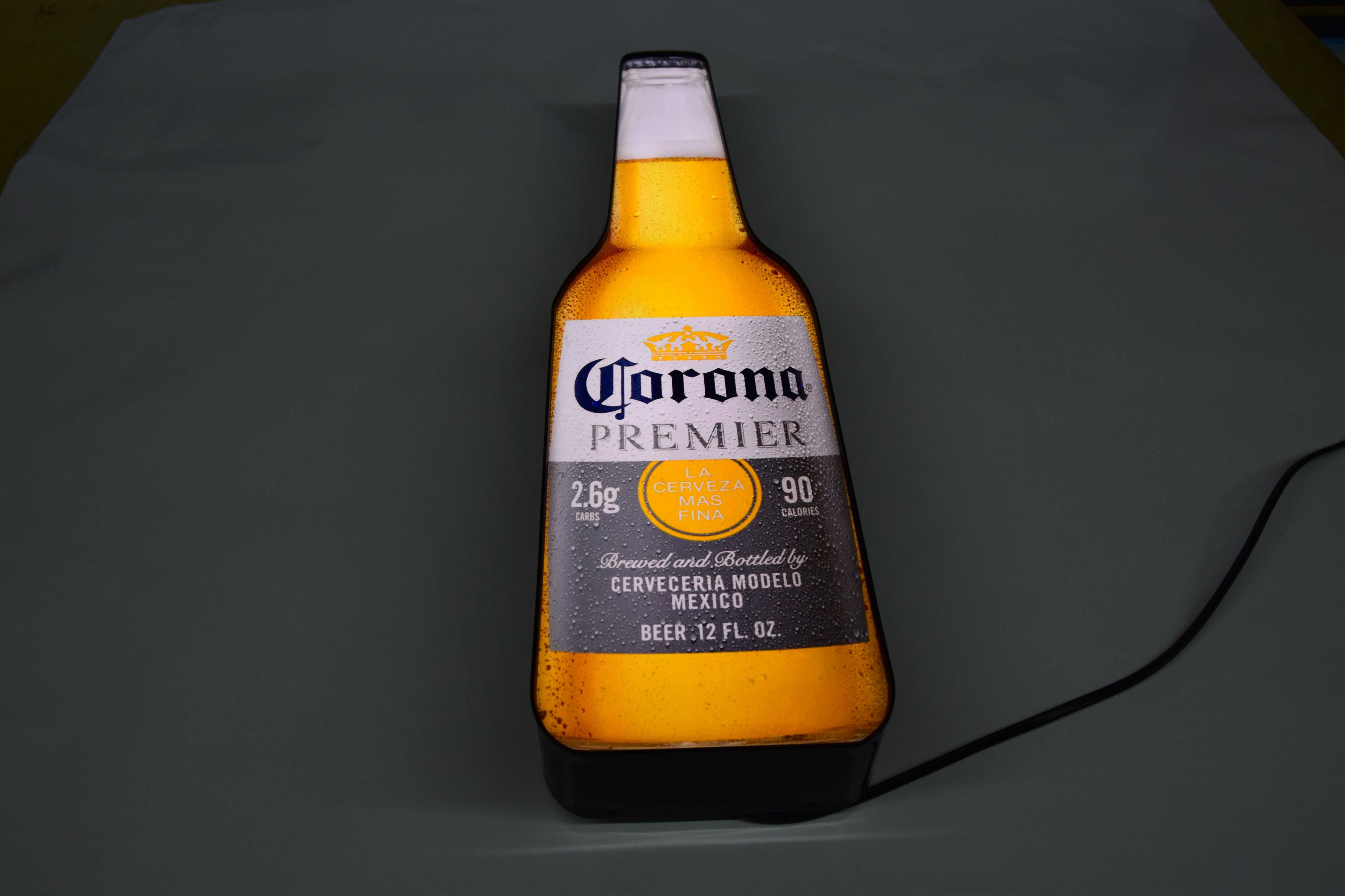 LED Neon CORONA BEER, Podświetlana butelka, Reklama do baru, Prezent