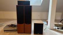 Zestaw kolumn kina domowego JAMO S 406 + Panasonic SA-He75 + Subwoofer