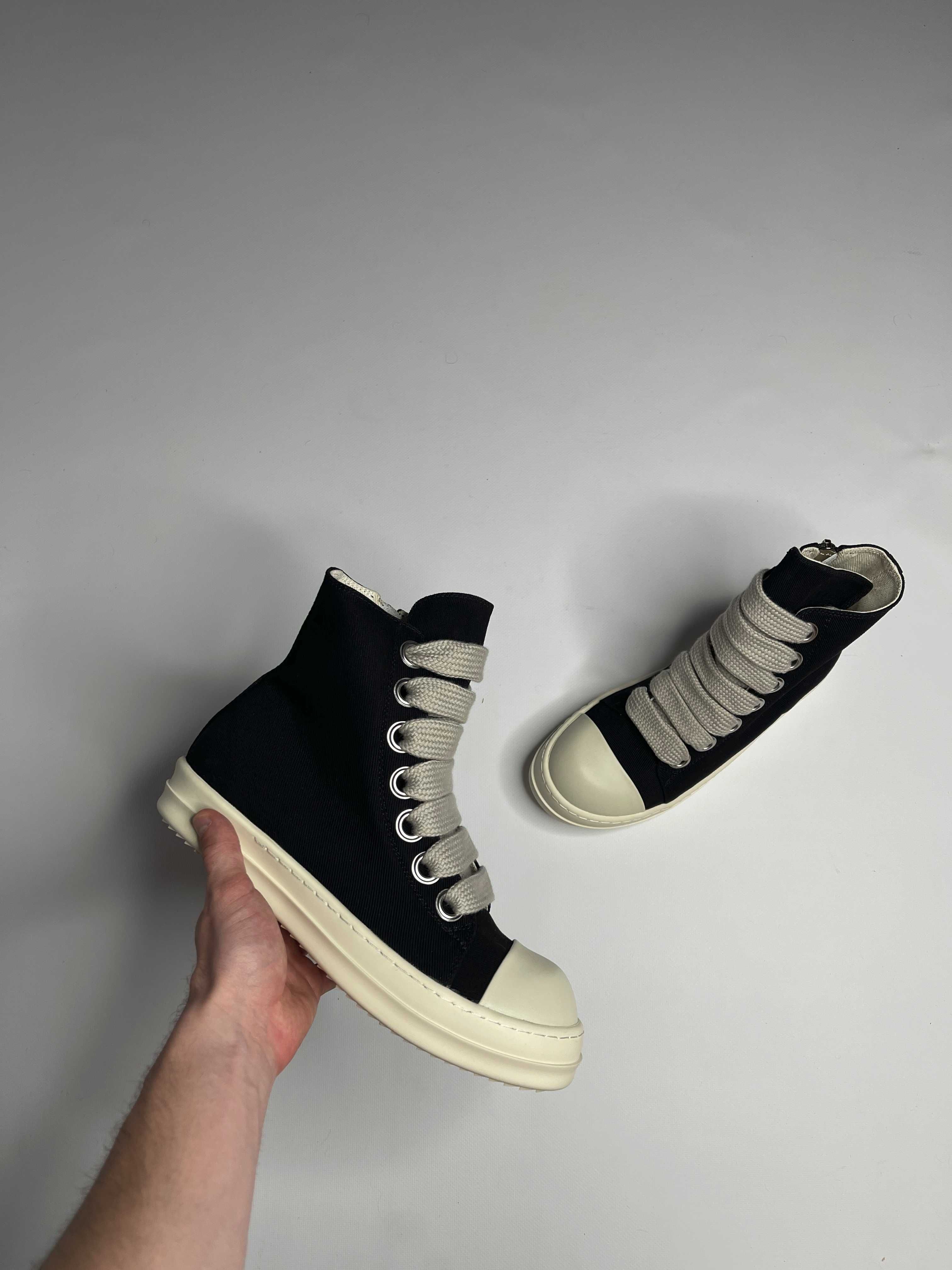 Кеди Rick Owens DRKSHDW laces sneakers ramones geobasket кеды чорні