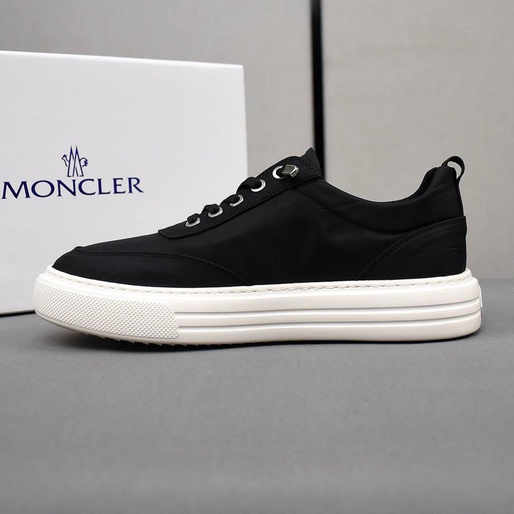 Мужские кроссовки кеды черные Moncler брендовые женские