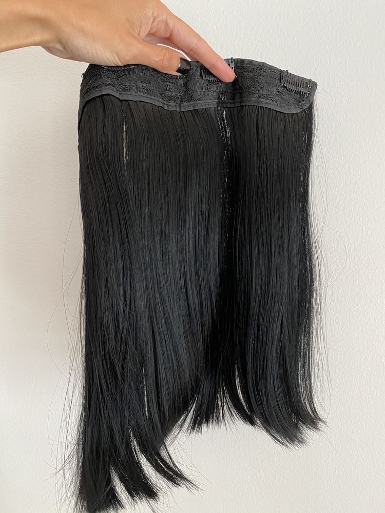 Extensões de cabelo sintético preto