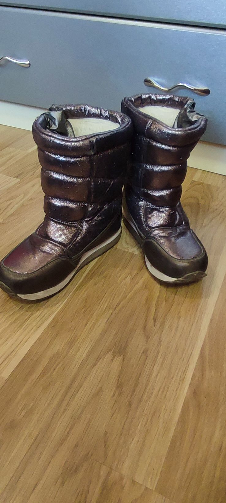 Зимові чоботи, черевики для дівчинки 35 розмір, довжина устілки 22 см.