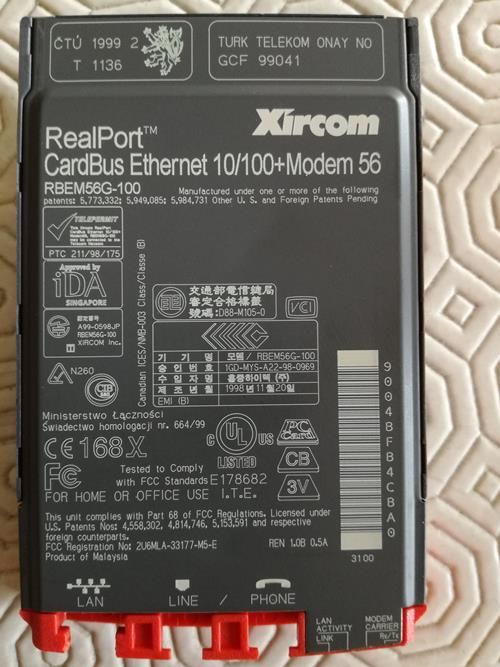 Vendo Placa Xircom CardBus Ethernet 10/100 + Modem56