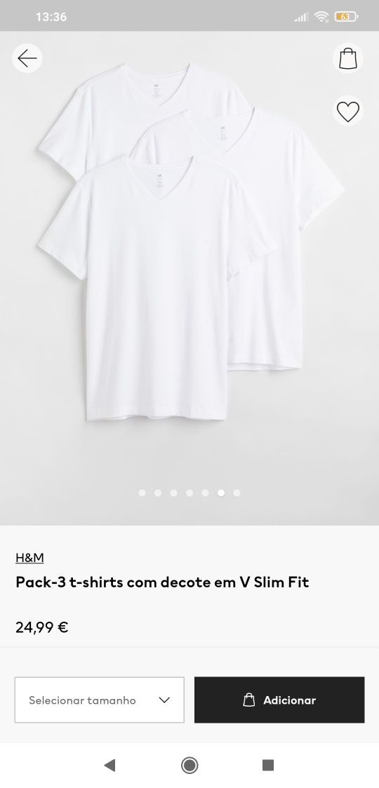 Conjunto de 2 t-shirts H&M HOMEM