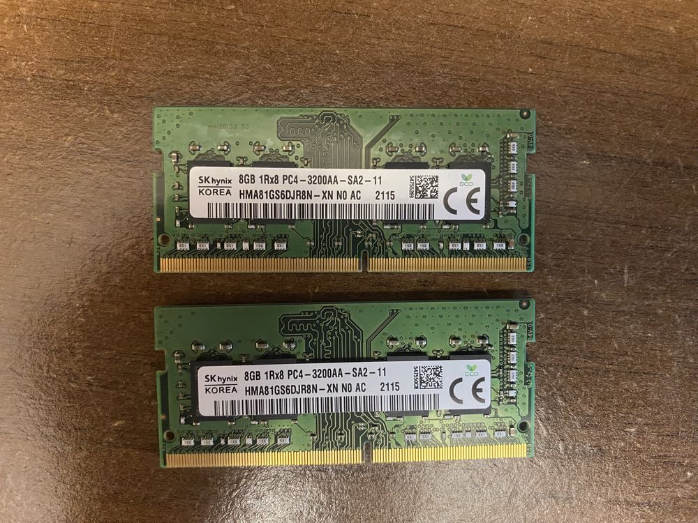 2 x DDR4 8gb,  SK hynix (3200 МГц)