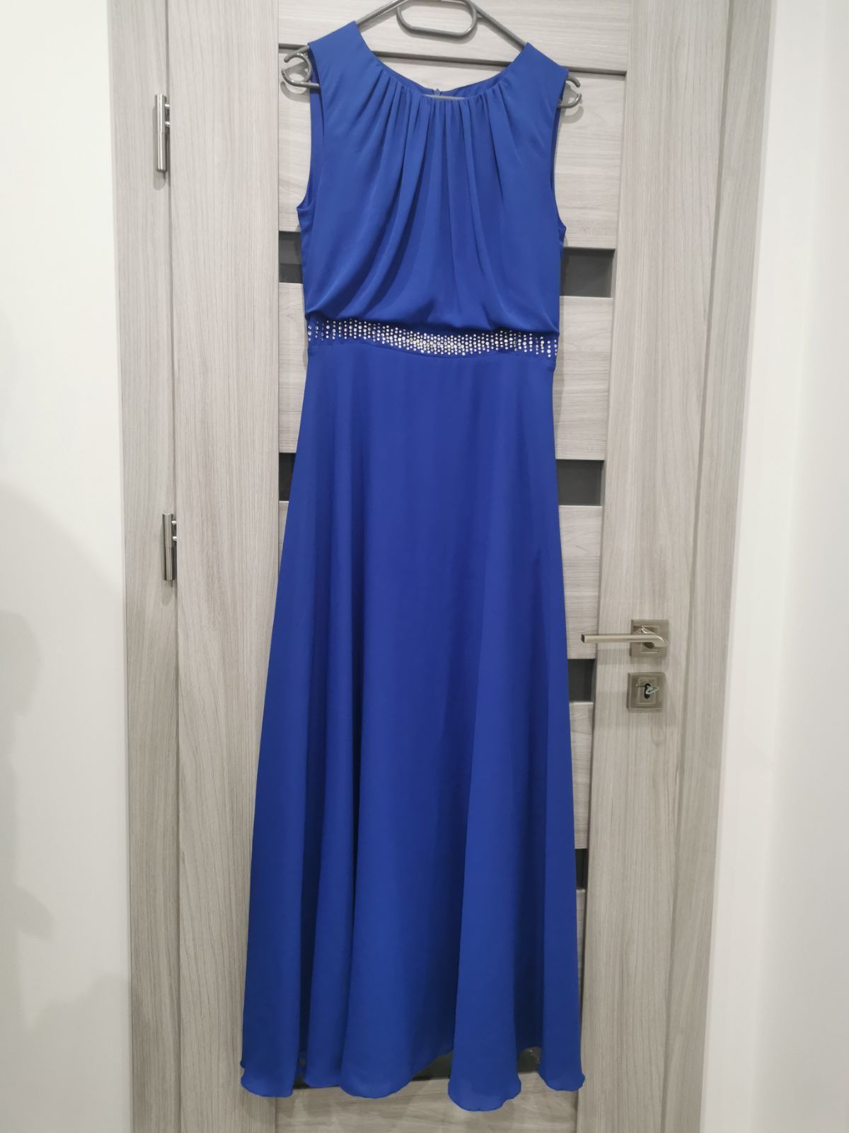 Sukienka niebieska chabrowa 38 maxi