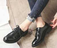 Sapatos estilo oxford verniz pretos elastico 36