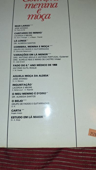 Coimbra menina moça Lp José Afonso fados