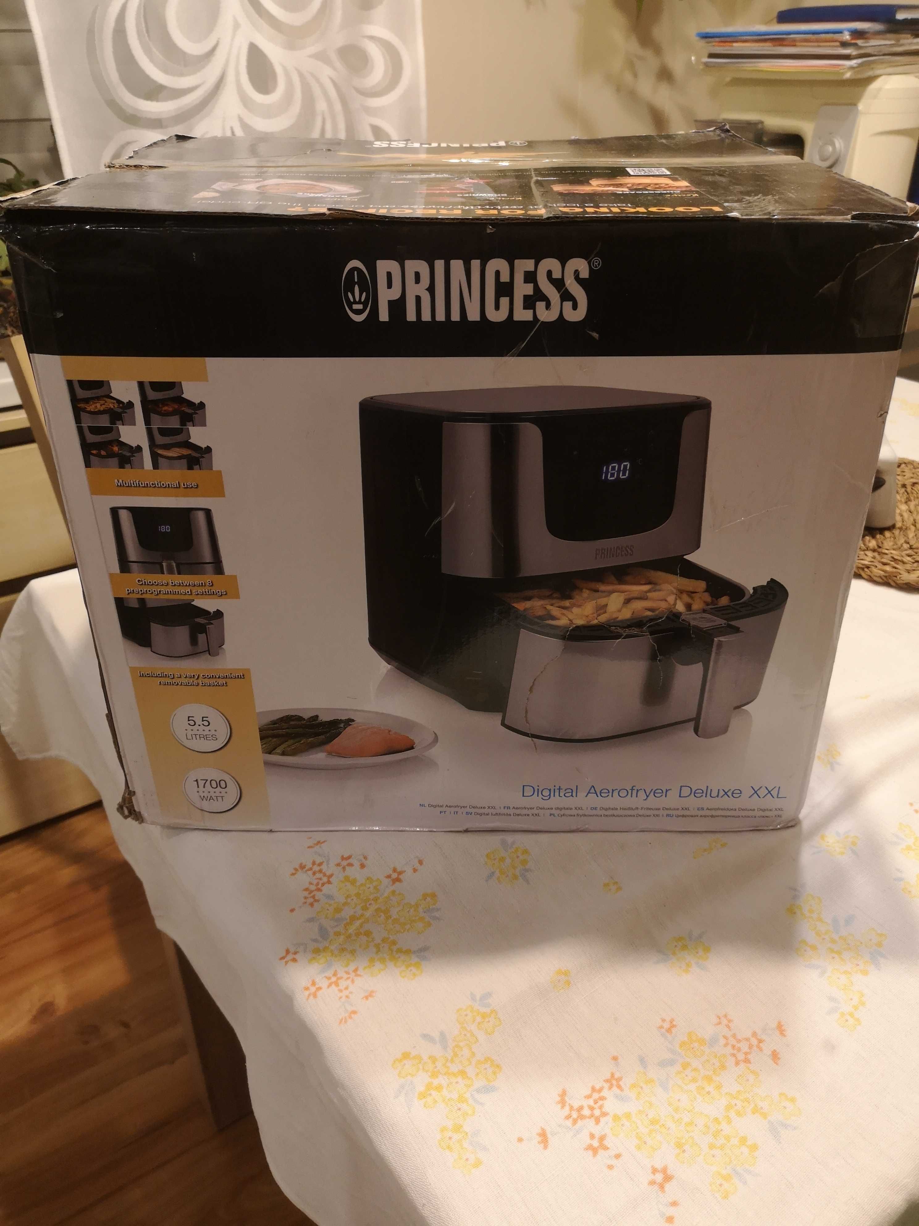 Princess Cyfrowa frytkownica beztłuszczowa Deluxe XXL, 5,5 L, 1700 W