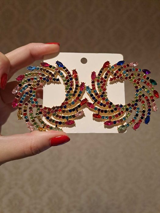 Kolczyki kolorowe kryształowe koła