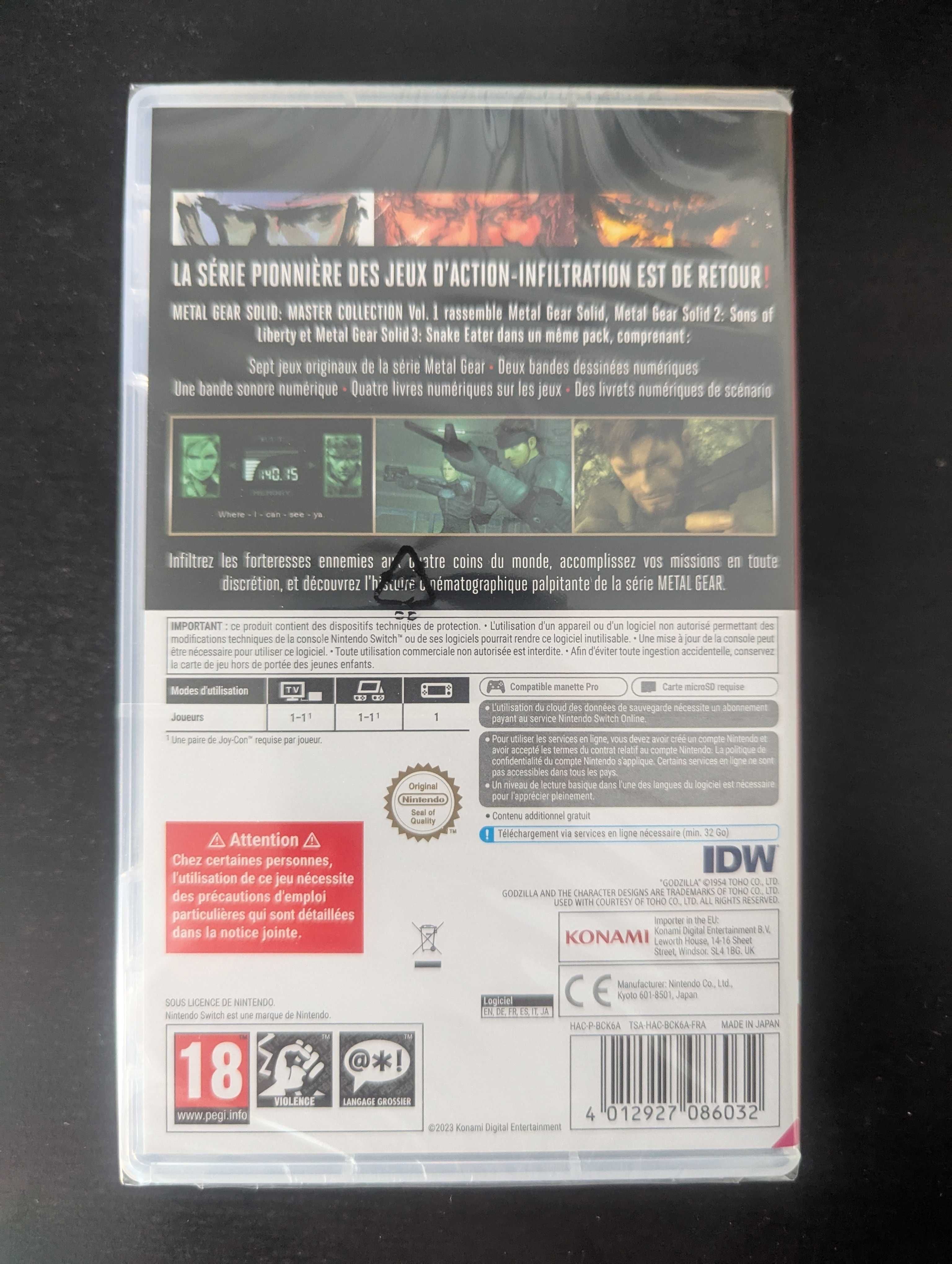 Metal Gear Solid Master Collection Vol. 1 Switch SELADO