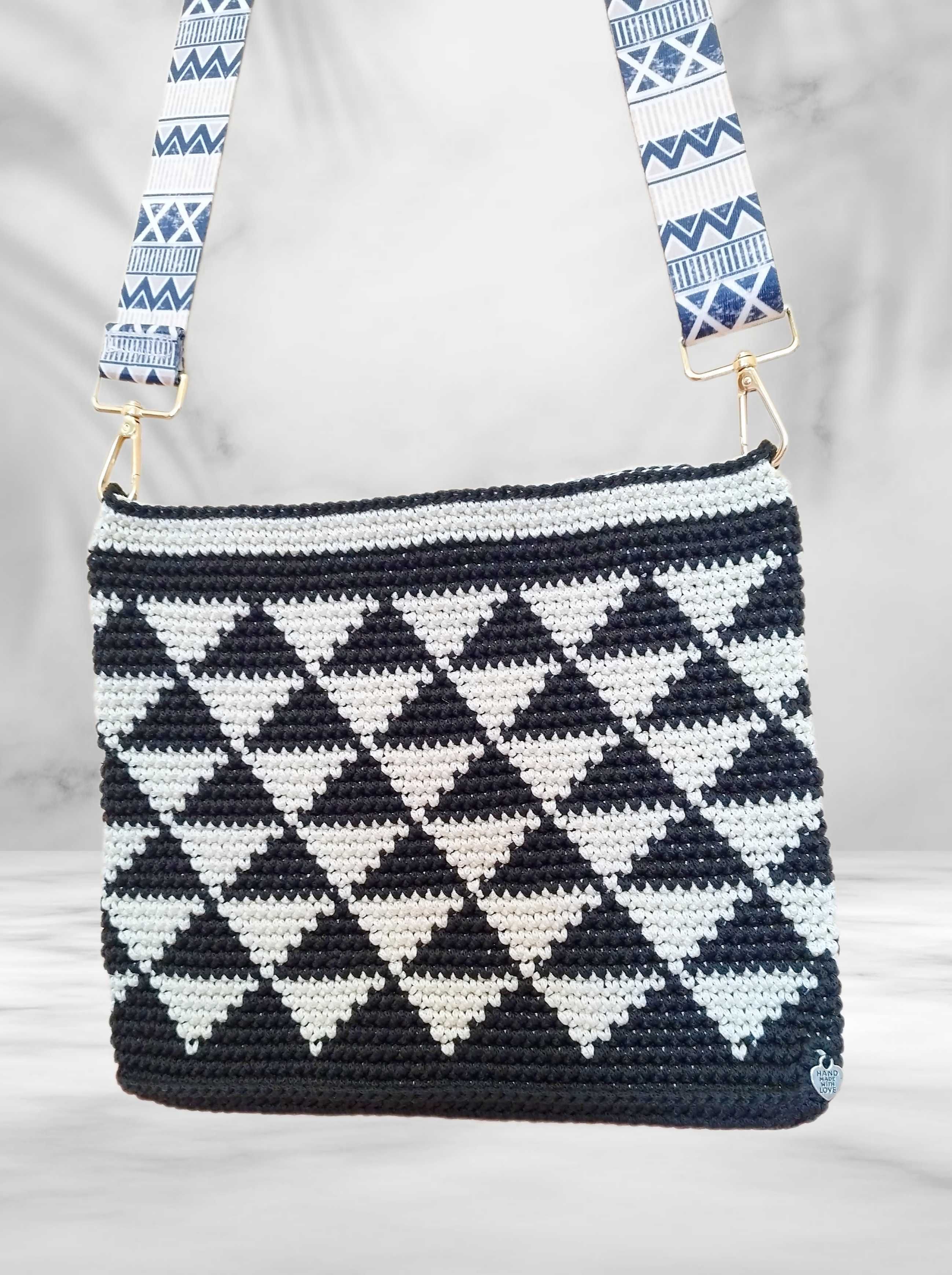 Torba w stylu retro Geometria, torba na ramię, torba listonosza