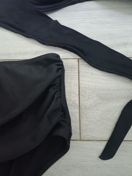 Zestaw kąpielowy Czarny strój kąpielowy Shein 4xl majtki wysoki stan