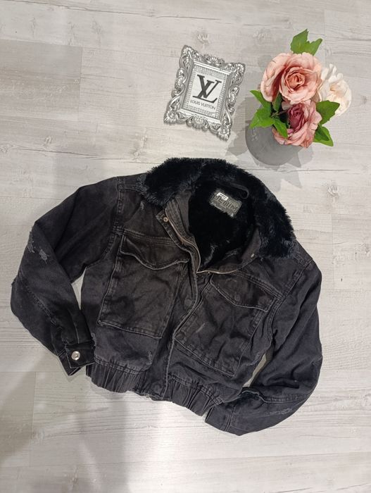 Kurtka jeansowa z futerkiem S