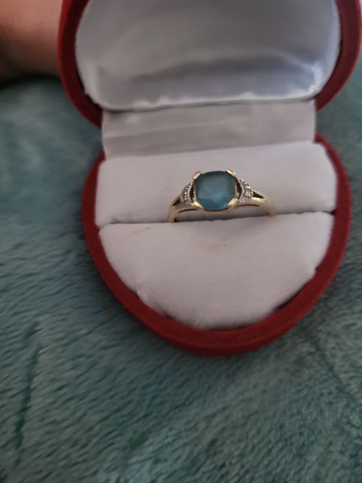 Pierścionek złoty YES – Topaz London Blue + Tanzanity – złoto 585 – ce