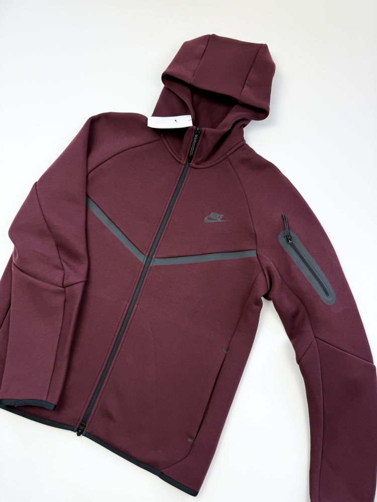 Оригінал! Зіп худі Nike Tech Fleece бордове (М) / Нове з бірками!