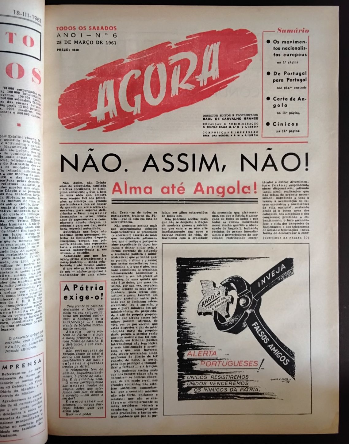 Semanário "Agora" encadernado, 1961 a 1966