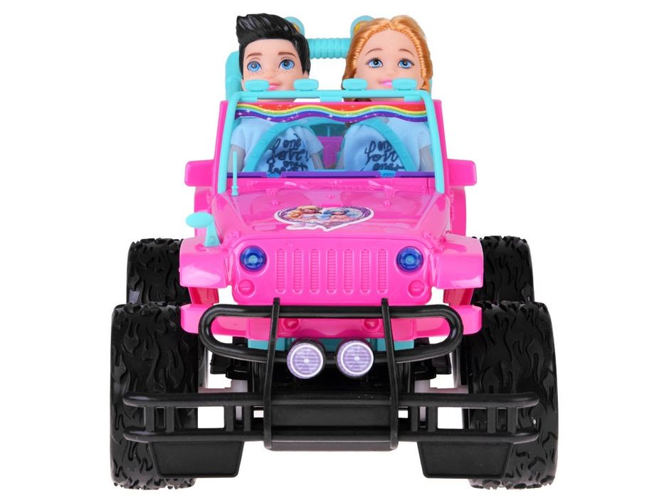 Zdalnie sterowane RÓŻOWE AUTO dla lalek + chłopiec i dziewczynka
