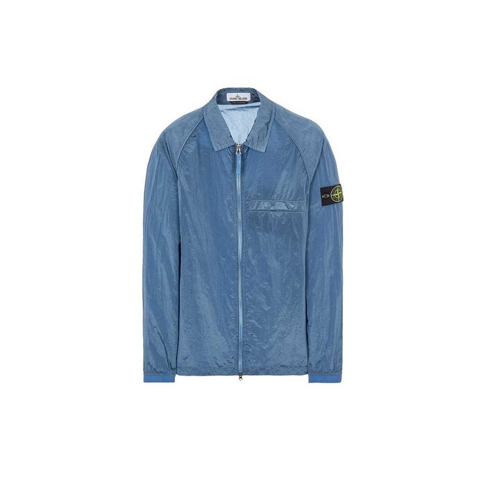 Сорочка STONE ISLAND 12321 Garment-Dyed Nylon Metal Overshirt Blue