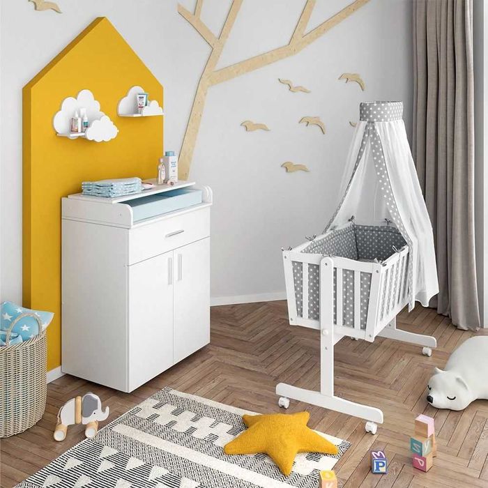 Łóżko dziecięce ŁÓŻECZKO kołyska dla dziecka z materacem DaMaOutlet.pl