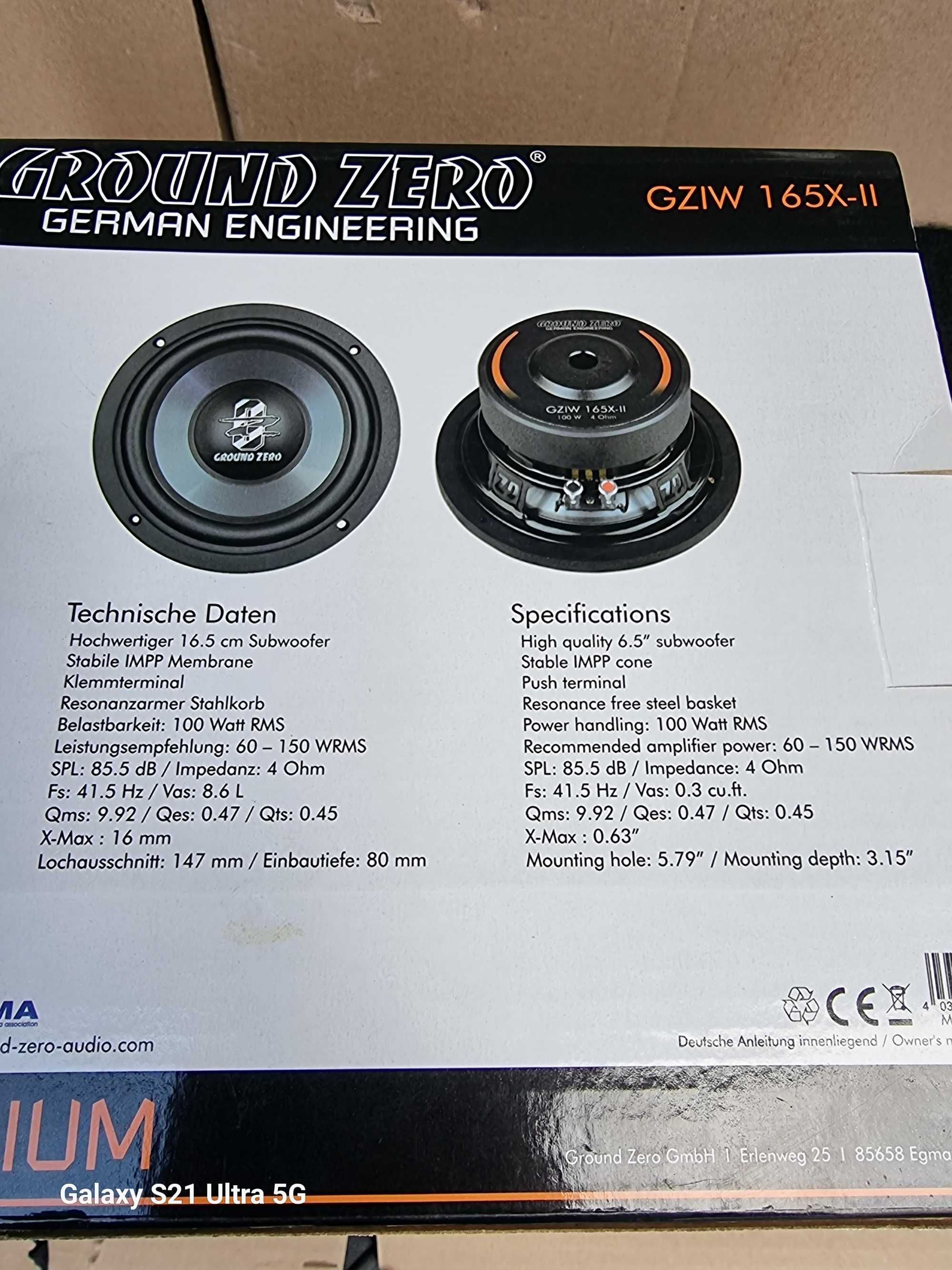 Сабвуфер  Ground Zero  Irium 16.5 см. 100 w - 4 Olm