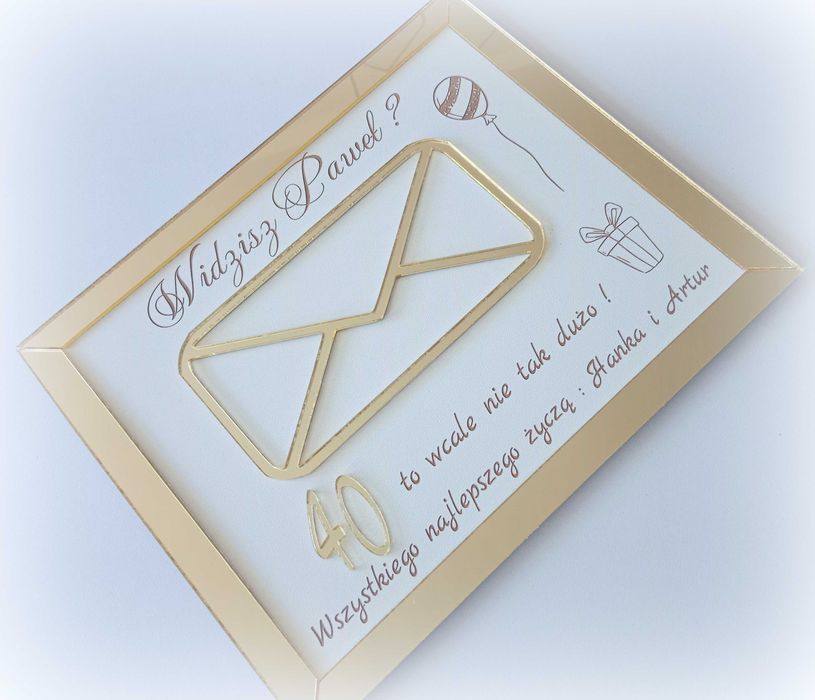 Ramka na pieniądze Widzisz- To wcale nie tak dużo lustro złoto prezent