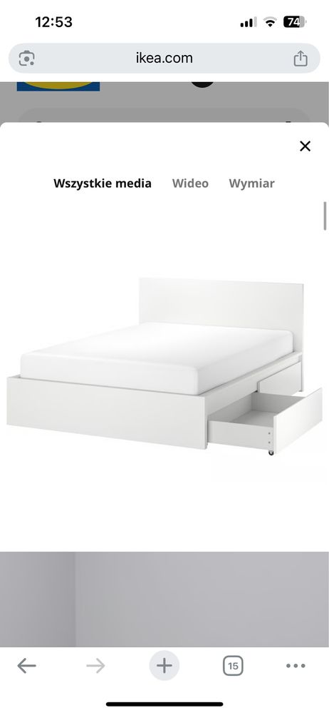 Łóżko Ikea Malm 160x200