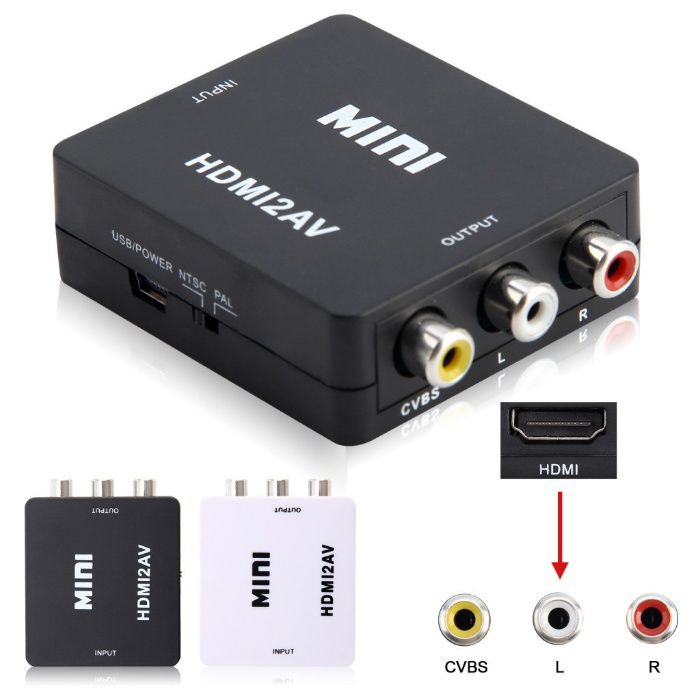 Конвертер сигнала HDMI в RCA to AV адаптер переходник преобразователь