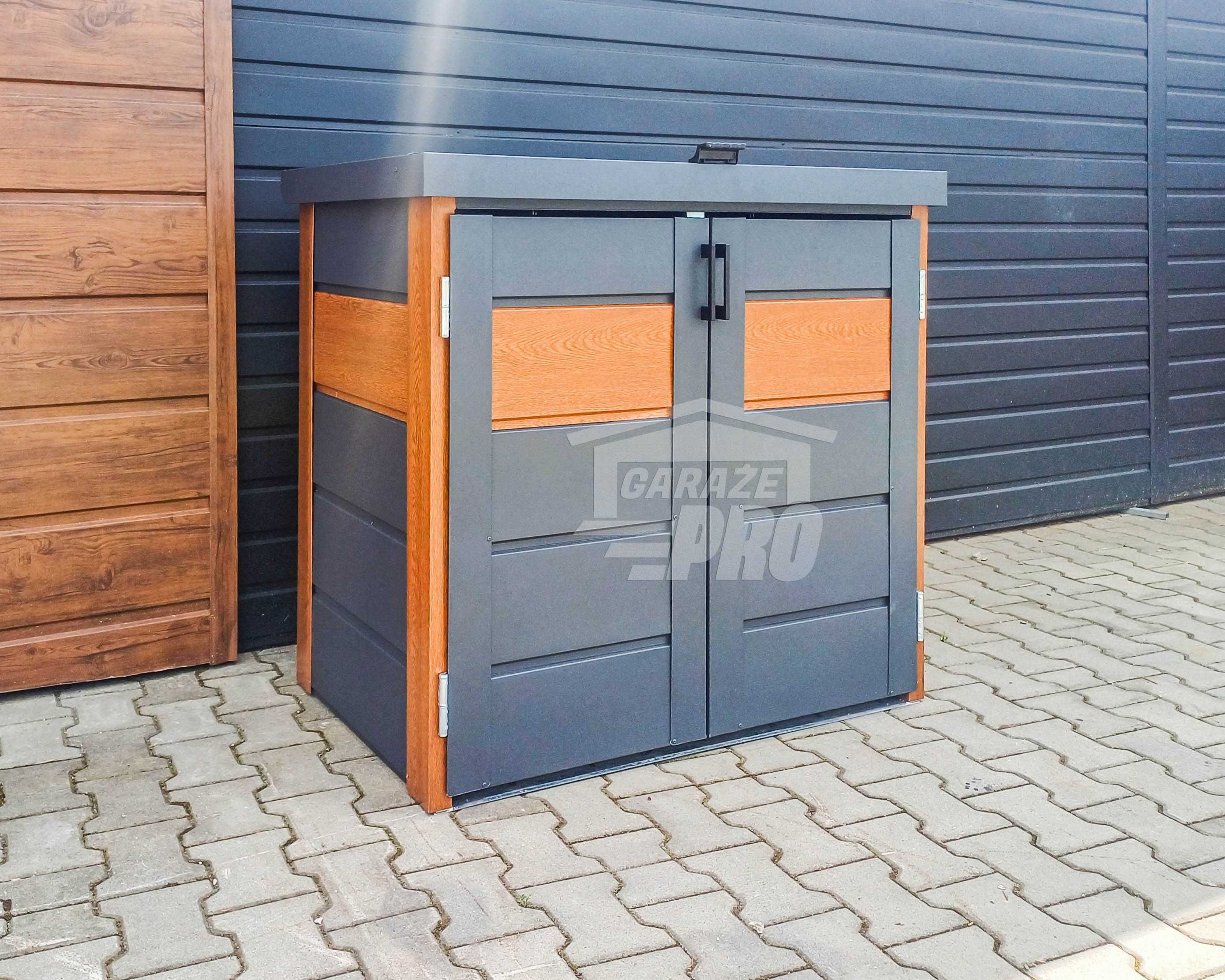 Zabudowa koszy na śmieci wiata obudowa 120x65x110 cm 2x120L GP509