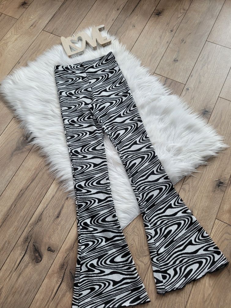 Spodnie dzwony xs zebra mazaje