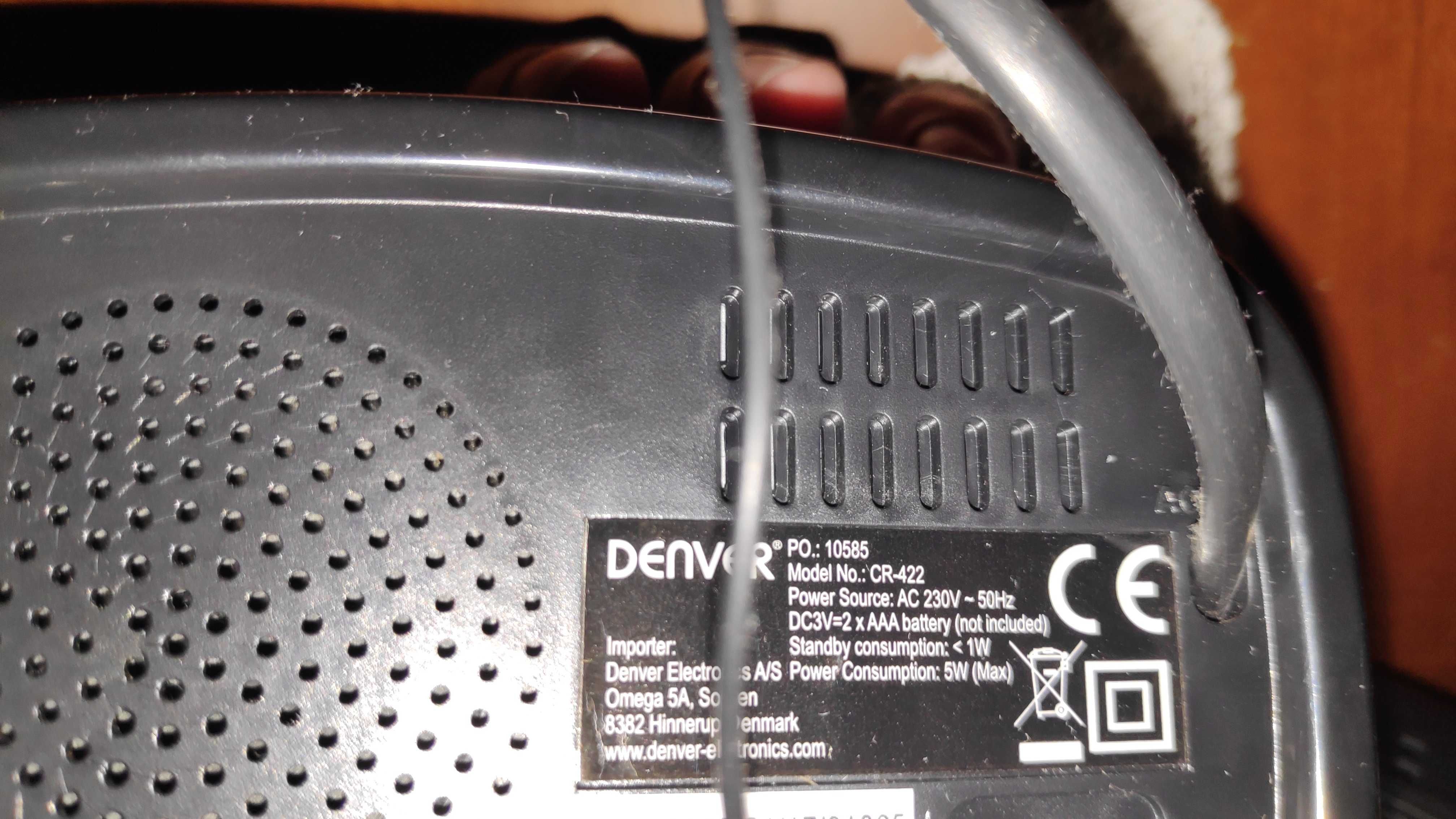 Rádio e despertador Denver CR-422