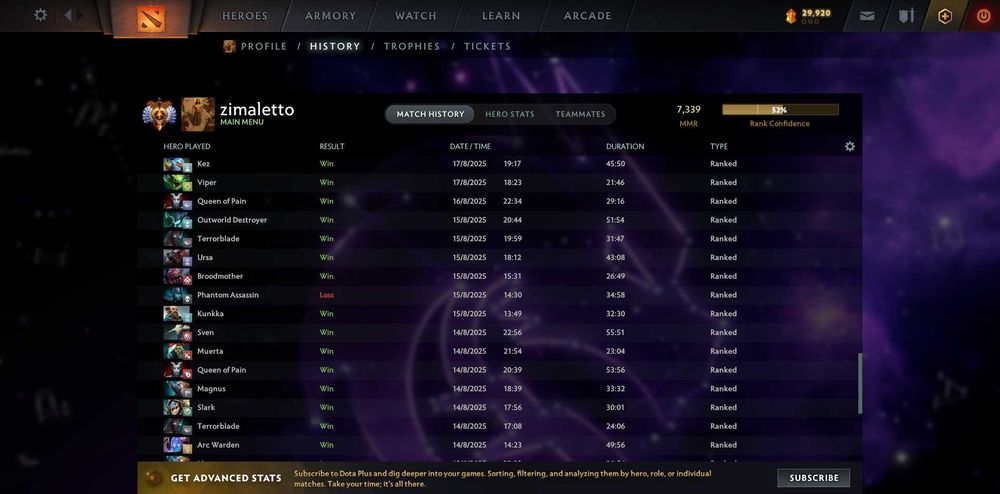 Dota 2 account Дота 2 аккаунт 7339 mmr rank Immortal - Титан