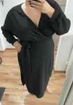 Sukienka sweterkowa plus size 48 4XL prążek z rozcięciem